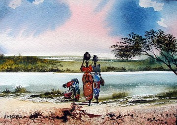 アフリカ人 Painting - アフリカのワシケ洗濯